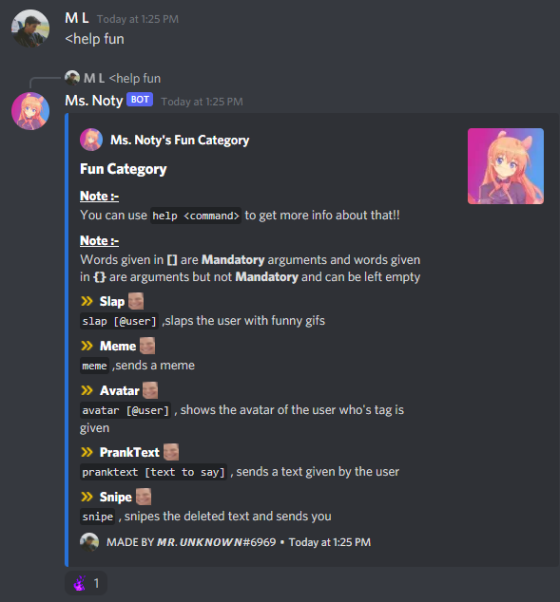 Picture Showing Fun Commands