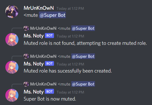 Picture Showing Mute Command